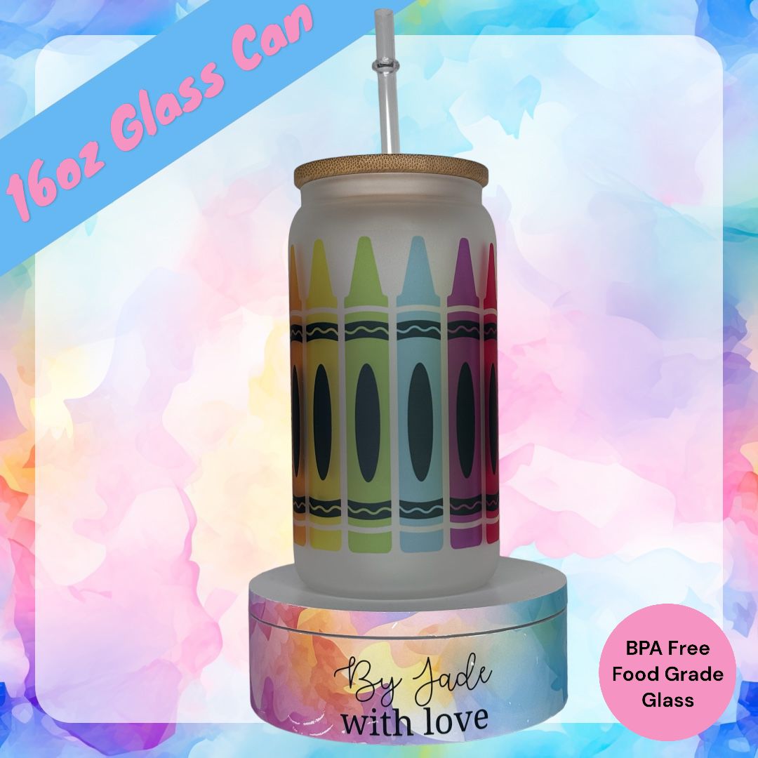 Teacher Crayon - Libbey Glass Can Cup