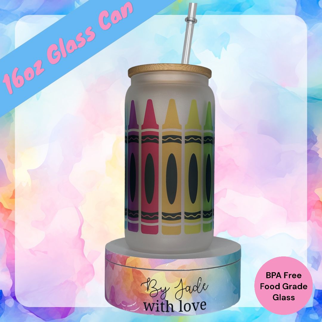 Teacher Crayon - Libbey Glass Can Cup